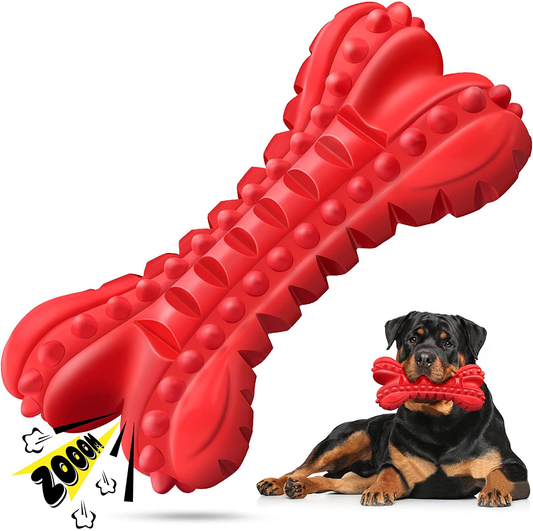 Feeko Squeaky Dog Chew Toy For Aggressive Chewers Large Breed Pet Durable  Rubber