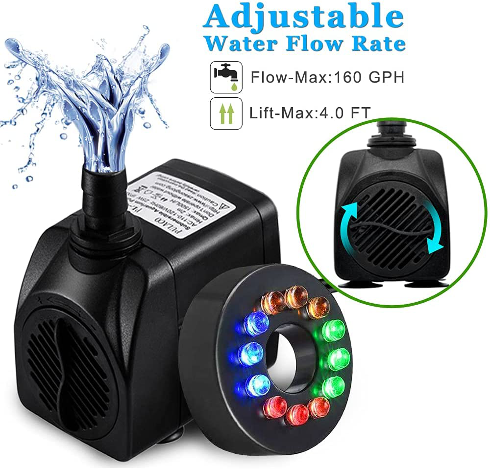 fountain pump and light combo