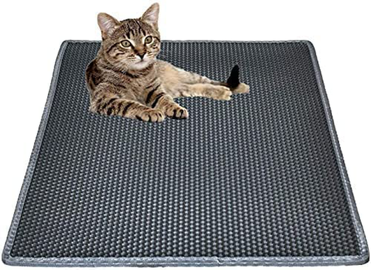 Cat Litter Mat Trapping for Litter Box, No-Toxic & Super Size, Urine &  Waterproof, Honeycomb Double Layer Anti Tracking Kitty Mats, No Phthalate,  Washable Easy Clean, Black 