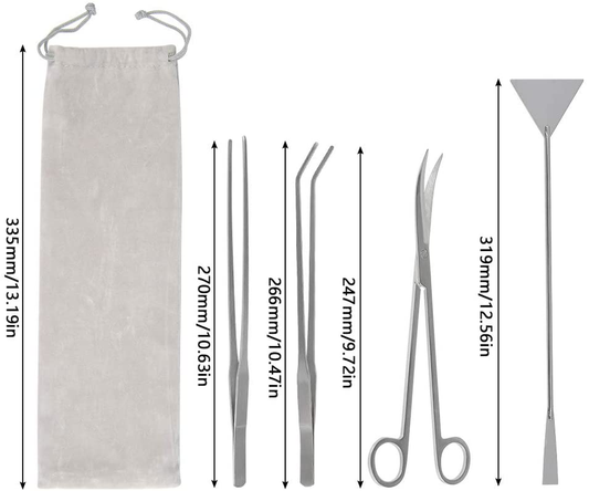 Catcan Quarium Aquascape Tools Kits, 4 in 1 Anti-Rust Aquatic