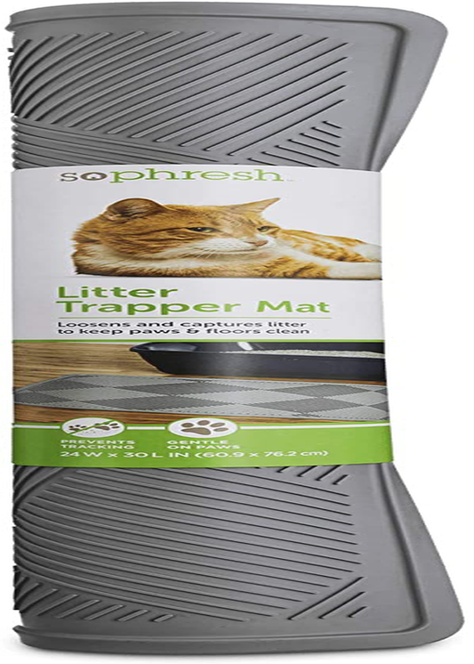 So Phresh Tan Half-Moon Cat Litter Trapper Mat, 23.5 L X 14 W