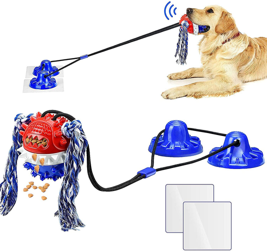 SELAPET Dog Toy Set of 2 Toys with Suction Cup - Tug of War Style