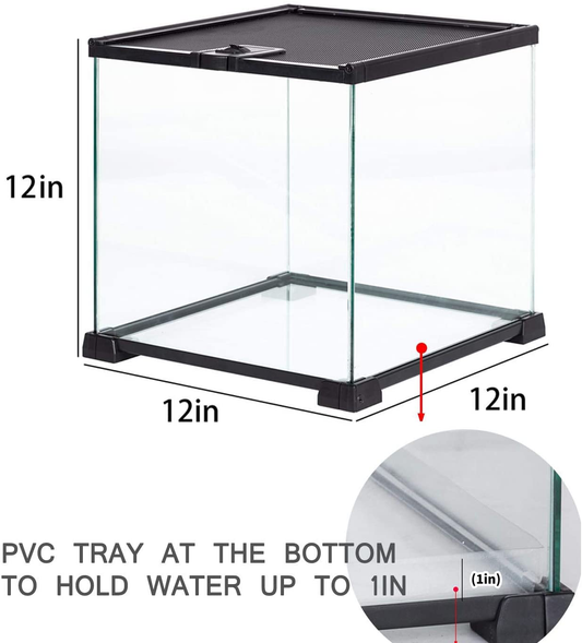 REPTIZOO Full Glass Reptile Terrarium 10 Gallon 12 X 12 X 18, Small –  KOL PET