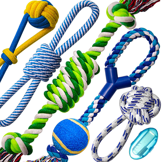 Zeaxuie Heavy Duty Various Dog Chew Toys for Aggressive Chewers - 9 Pack  Value Set Includes Indestructible Rope Toys & Squeaky Toys for Medium,  Large