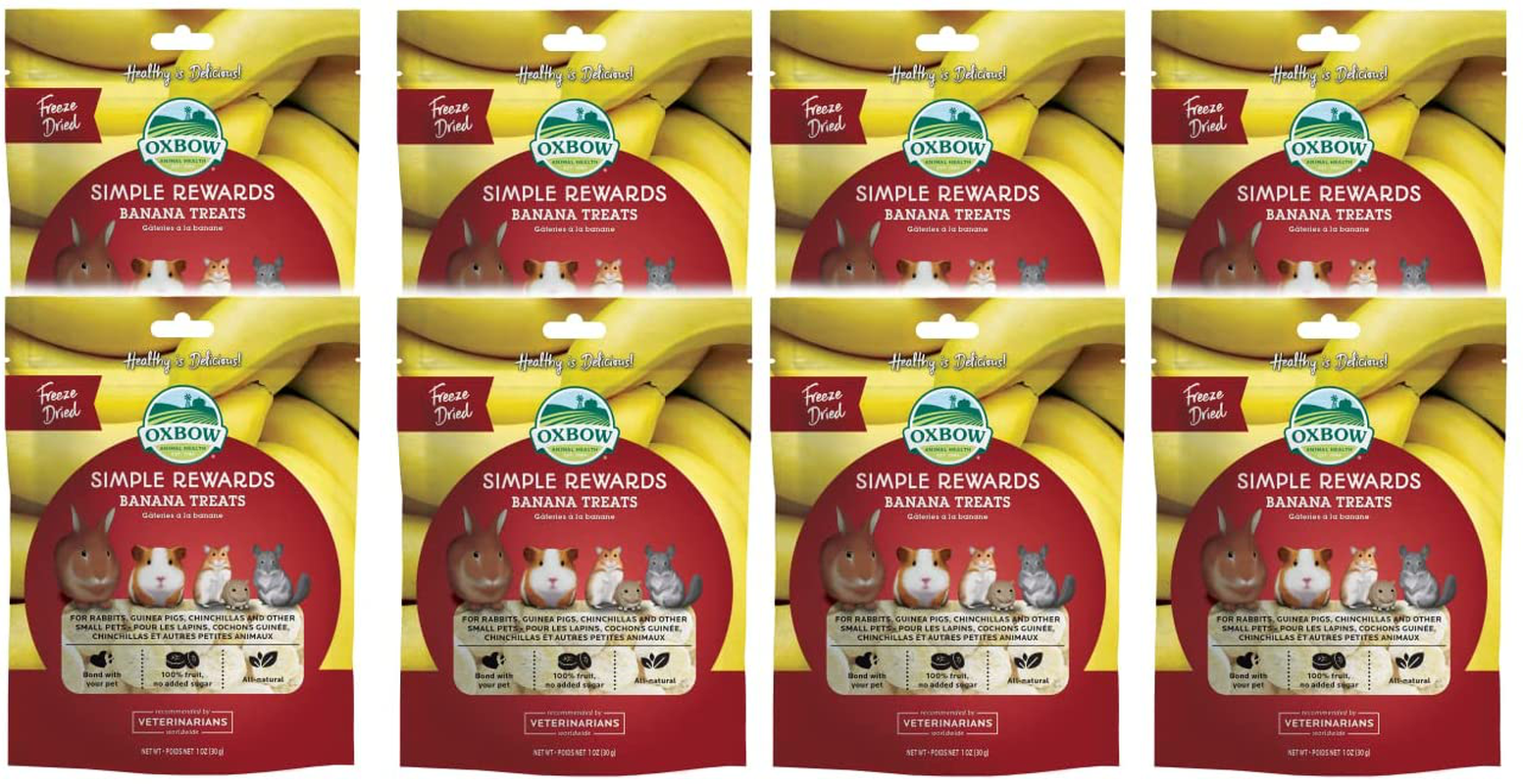 Oxbow 8 Pack Simple Rewards Treats Small Animals Banana 1 Oz Kol Pet