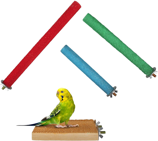 Bird Perch Stainless Steel Stand Parrot Rod Grinding Claws Trimming Beak  Nails Grinding Stick Exercise Platform for Parakeet Cockatiel Conure  African