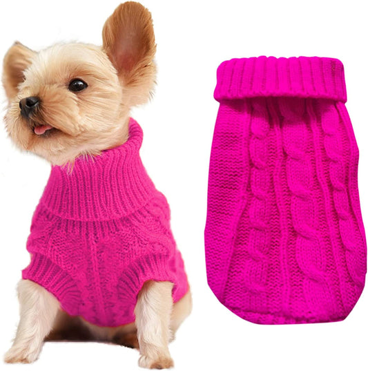 Dog Sweaters for Small Dogs Cute Pet Turtleneck Sweaters Puppy Knitted –  KOL PET