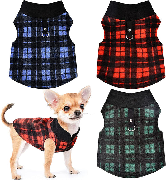4 Pieces Small Dog Sweaters Chihuahua Fleece Clothes XXS~S Winter