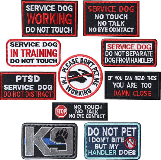 16 Pieces Service Dog Patch Do Not Pet Patch Ask to Pet Patch