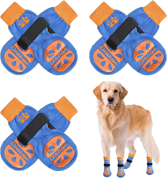 EXPAWLORER Double Side Anti-Slip Dog Socks - 3 Pairs Dog Grip