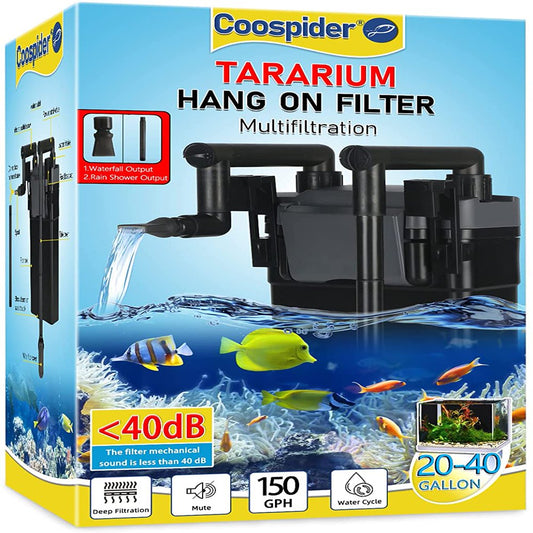 TARARIUM Aquarium Power Filter mit Oberflächenskimmer Silent Hang on B –  KOL PET