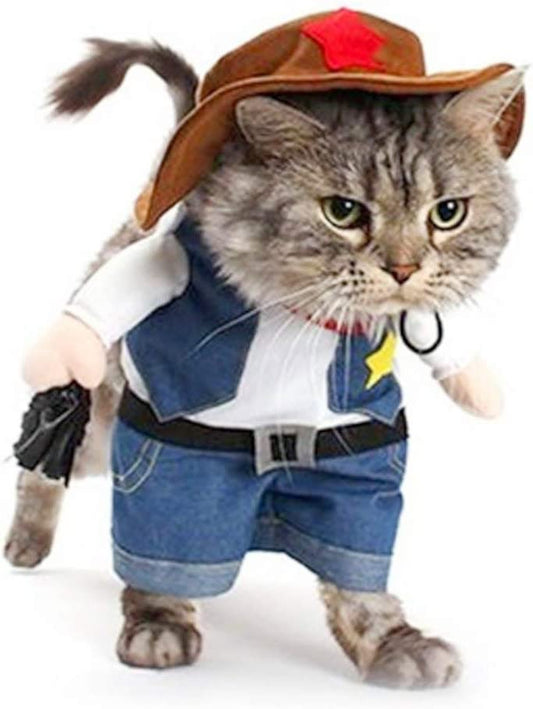 NACOCO Cowboy Dog Costume with Hat Dog Clothes Halloween Costumes