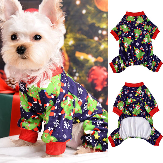 Dog Christmas Pajamas for Small Medium Dogs - Cute Elk Snowflake