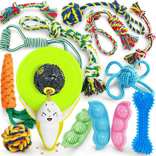 KIPRITII Dog Chew Toys for Puppy - 20 Pack Puppies Teething Chew Toys for  Boredom, Pet Dog Chew Toys with Rope Toys, Dog Squeaky Toy for Puppy and  Small Dogs 20 Pack-Normal