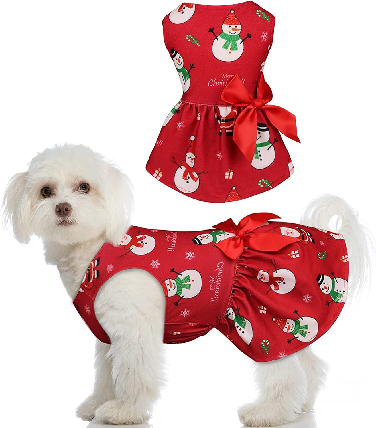 Dog Christmas Dress Dog Christmas Costumes Girl Snowman Stretchy Dog D –  KOL PET