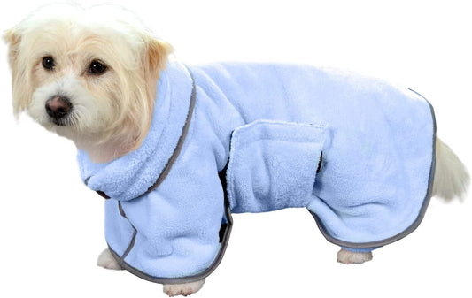 Dog Bathrobe, Microfibre Dog Towel Bathrobe Dog Dressing Gown With  Adjustable Collar Waist, Super Quick Drying Dog Towel | Fruugo UK