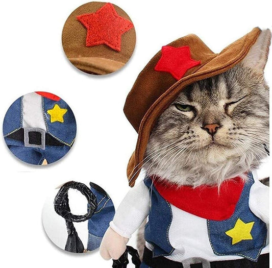 NACOCO Cowboy Dog Costume with Hat Dog Clothes Halloween Costumes