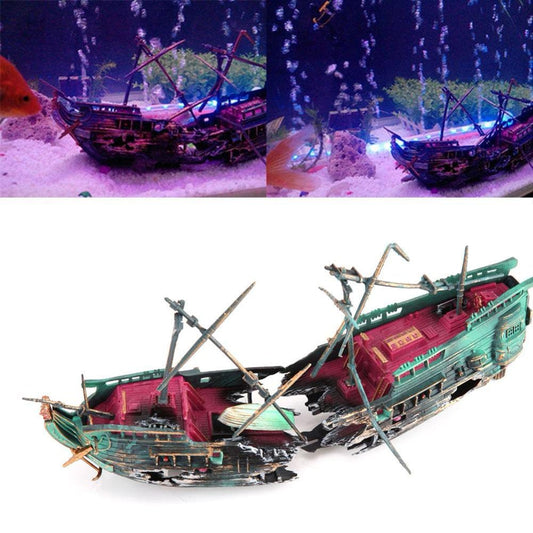 Dvirroi Shipwreck Action Aquarium Ornament, Sunken Galleon Ship Wreck – KOL  PET