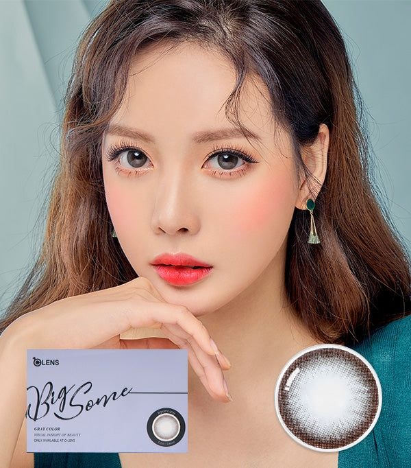 OLENS Bigsome Monthly Contact Lenses enhance natural eye beauty with their vivid soft color, showcased in a lifestyle setting