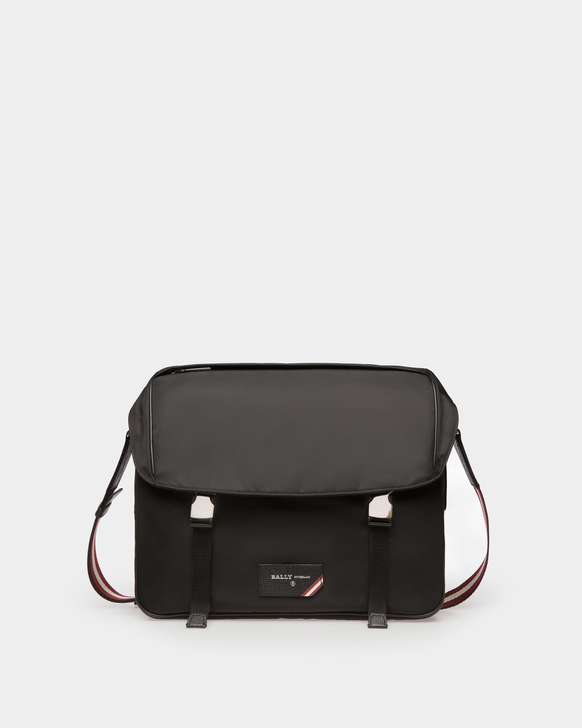 Borsa Messenger Da Uomo | Nylon Nero Riciclato | Bally | Still Life Fronte