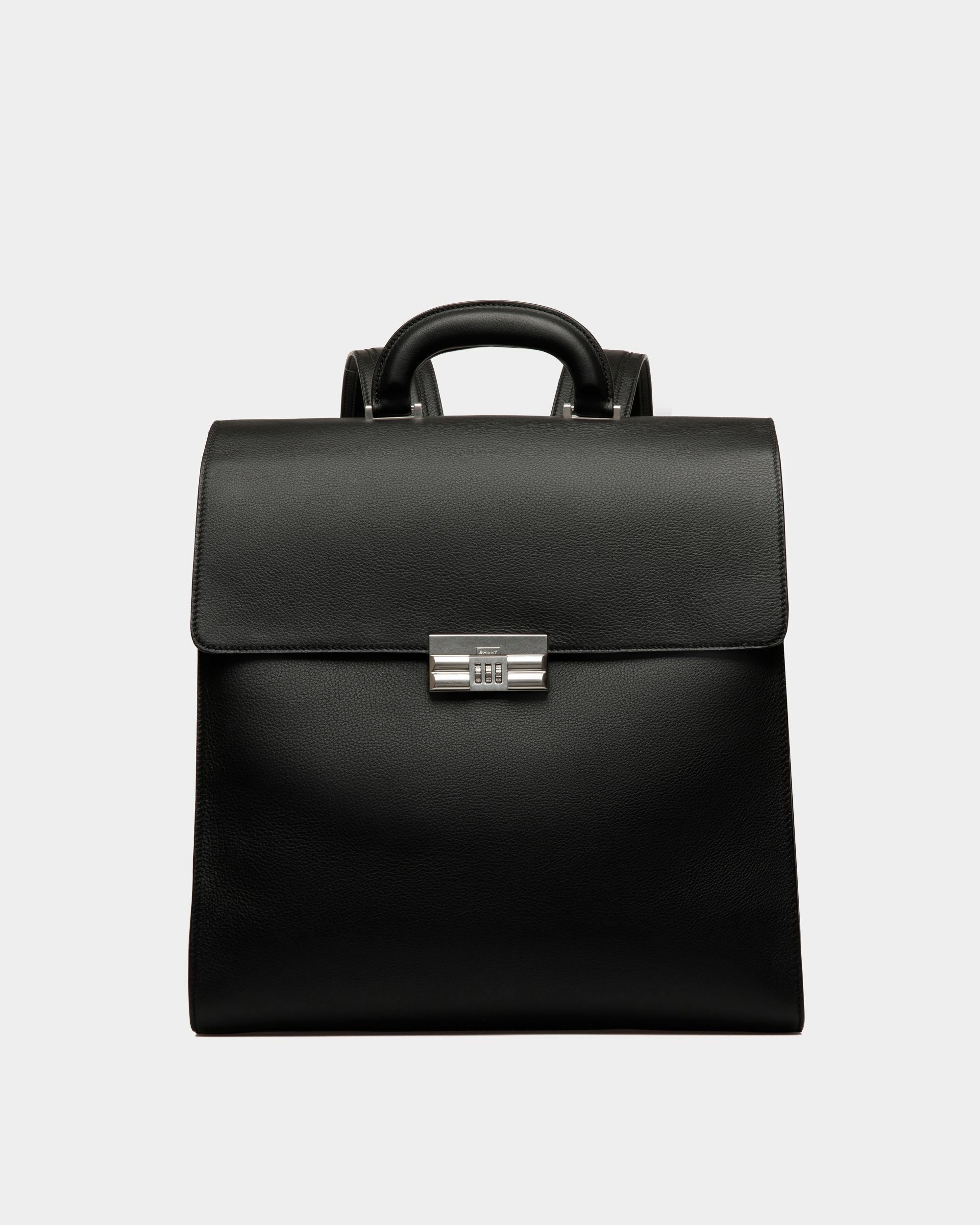 Busy Bally | Men's Backpack in Black Leather | Bally | Still Life Front