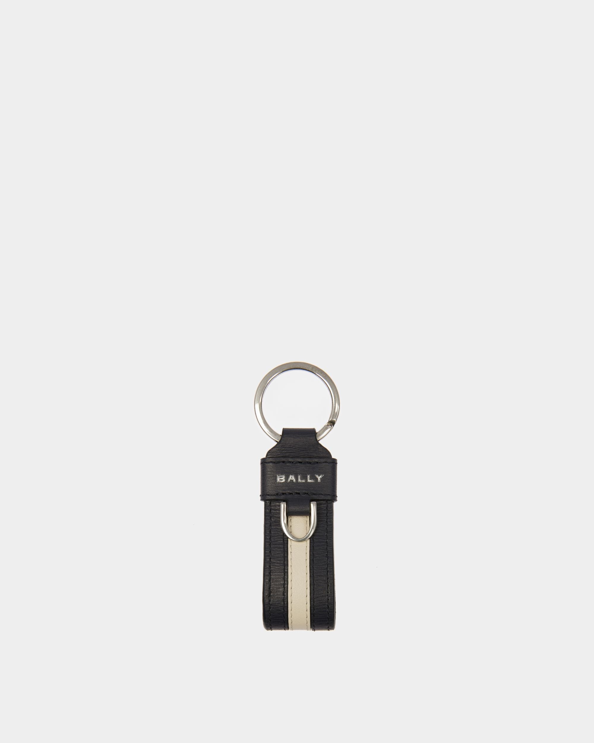 Men's Ribbon Key Holder In Midnight Leather | Bally | Still Life Front