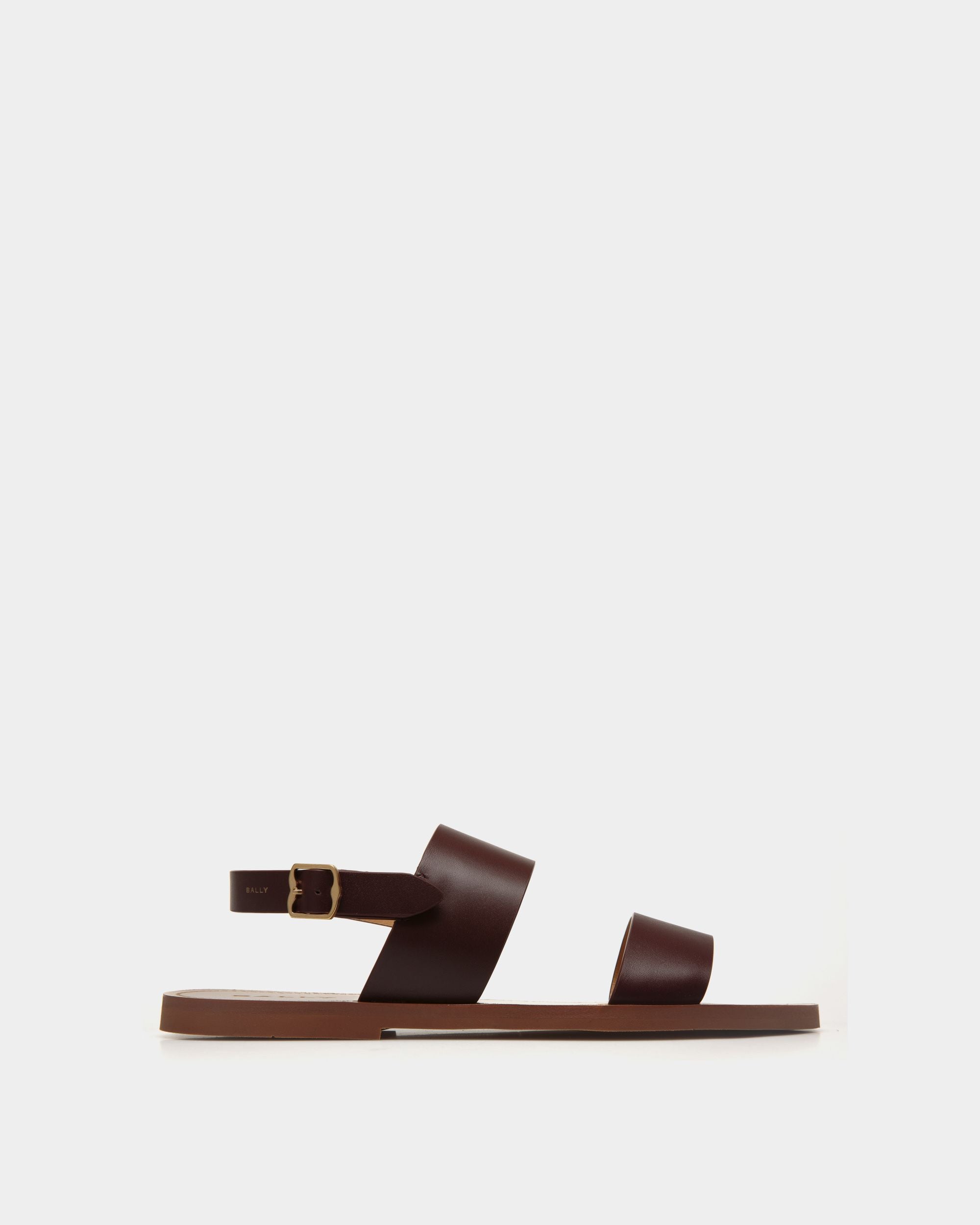 Chateau | Men's Sandal in Chestnut Brown Leather | Bally | Still Life Side
