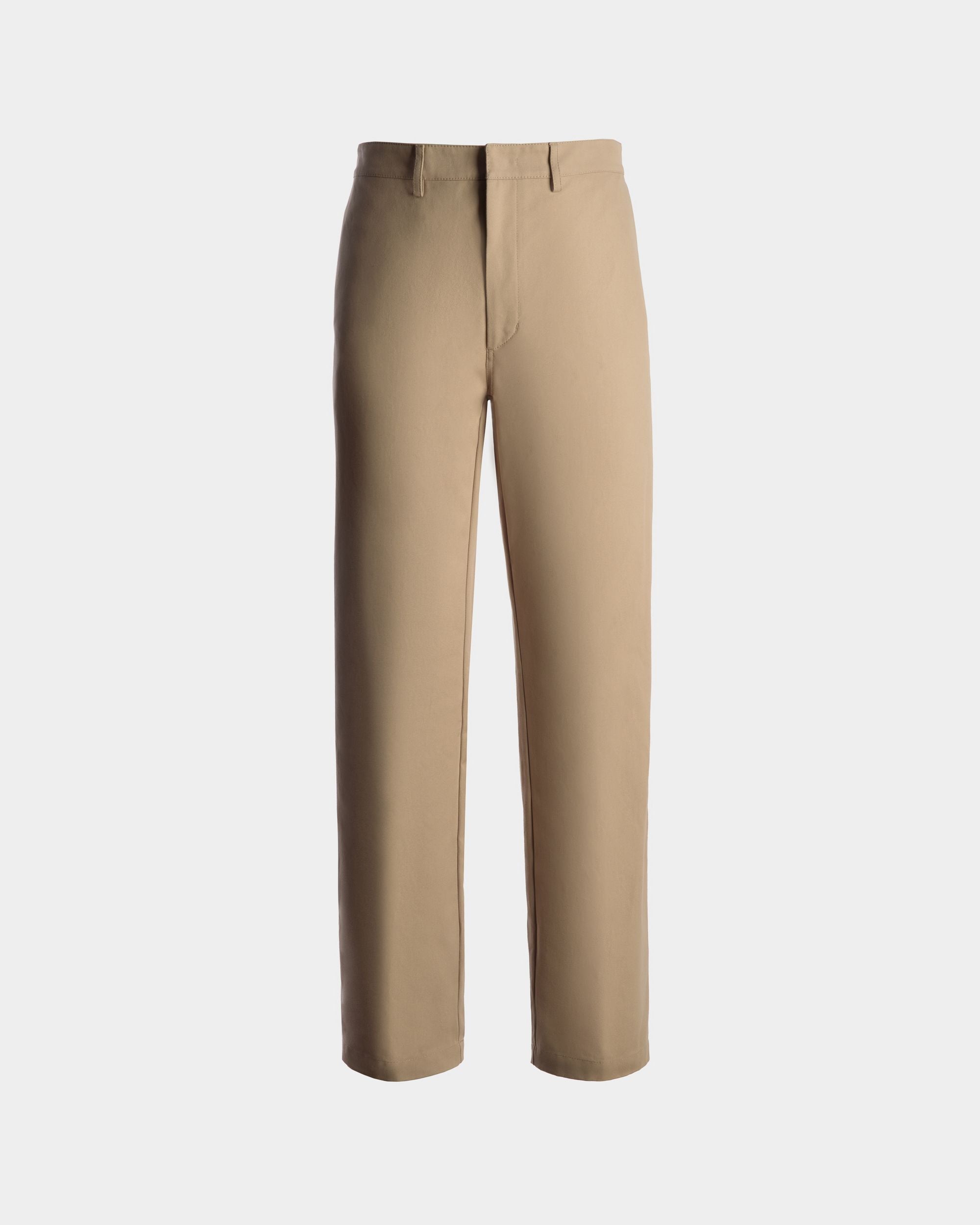Pantalone da uomo in cotone color cammello | Bally | Still Life Fronte