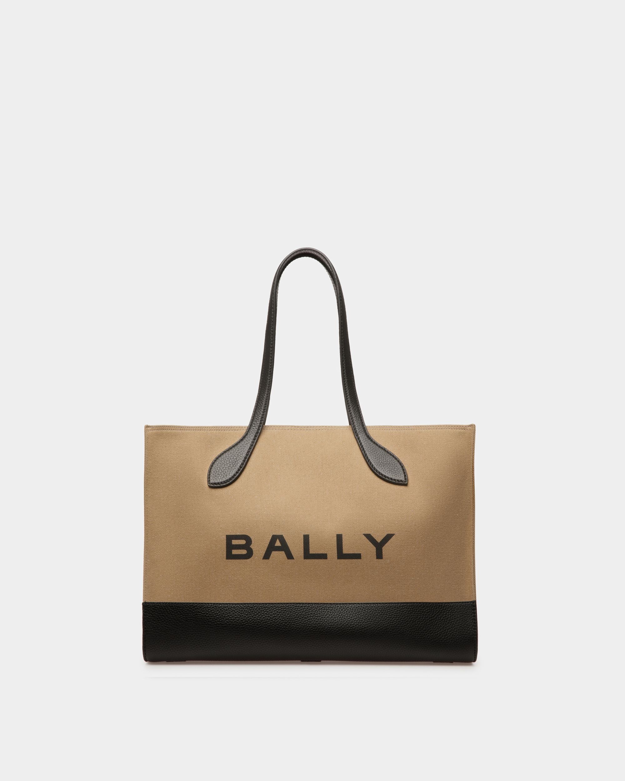 Keep On Ew | Tote bag donna | Tessuto color sabbia e nero | Bally | Still Life Fronte