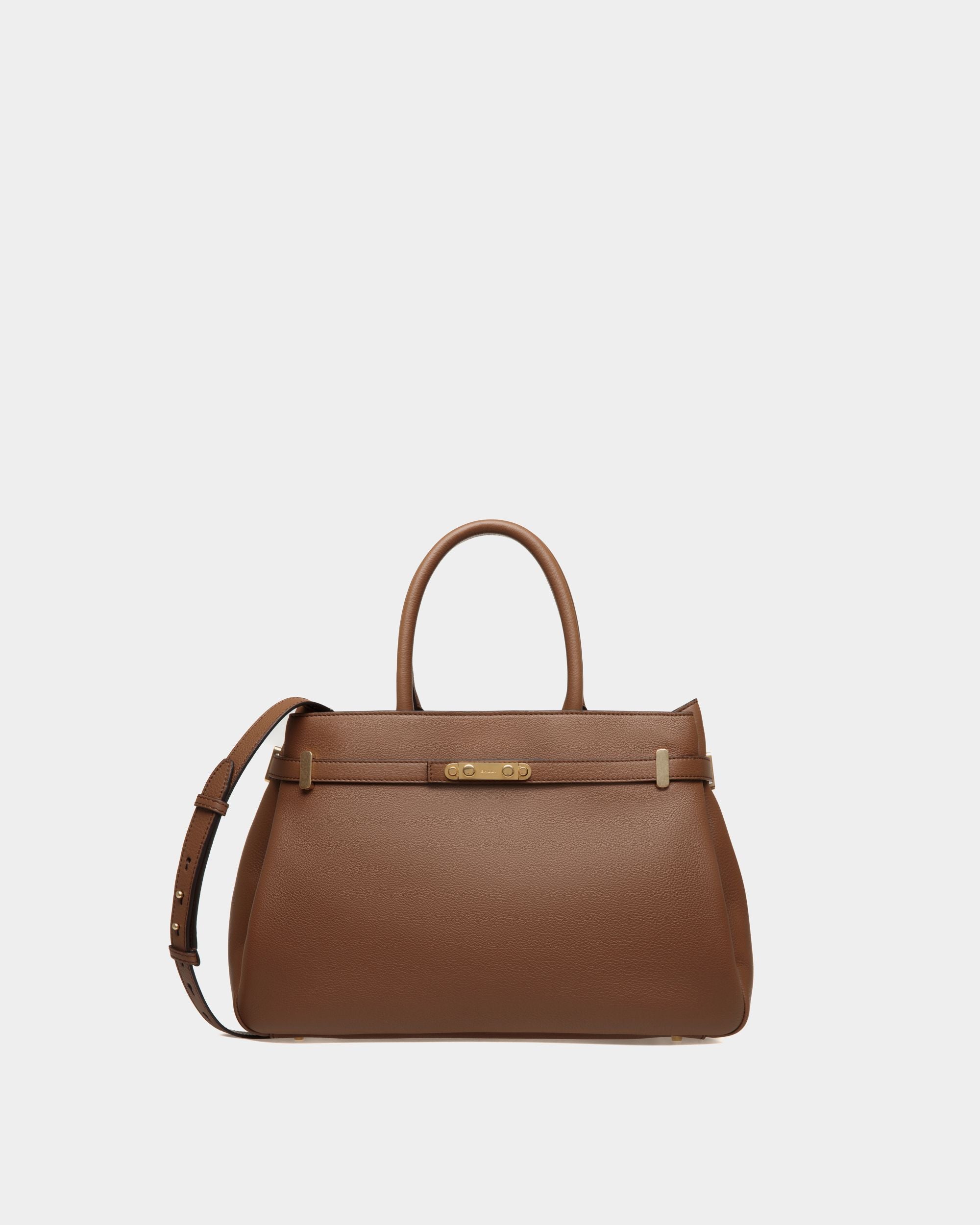 Women's Carriage Tote Bag in Brown Leather | Bally | Still Life Front