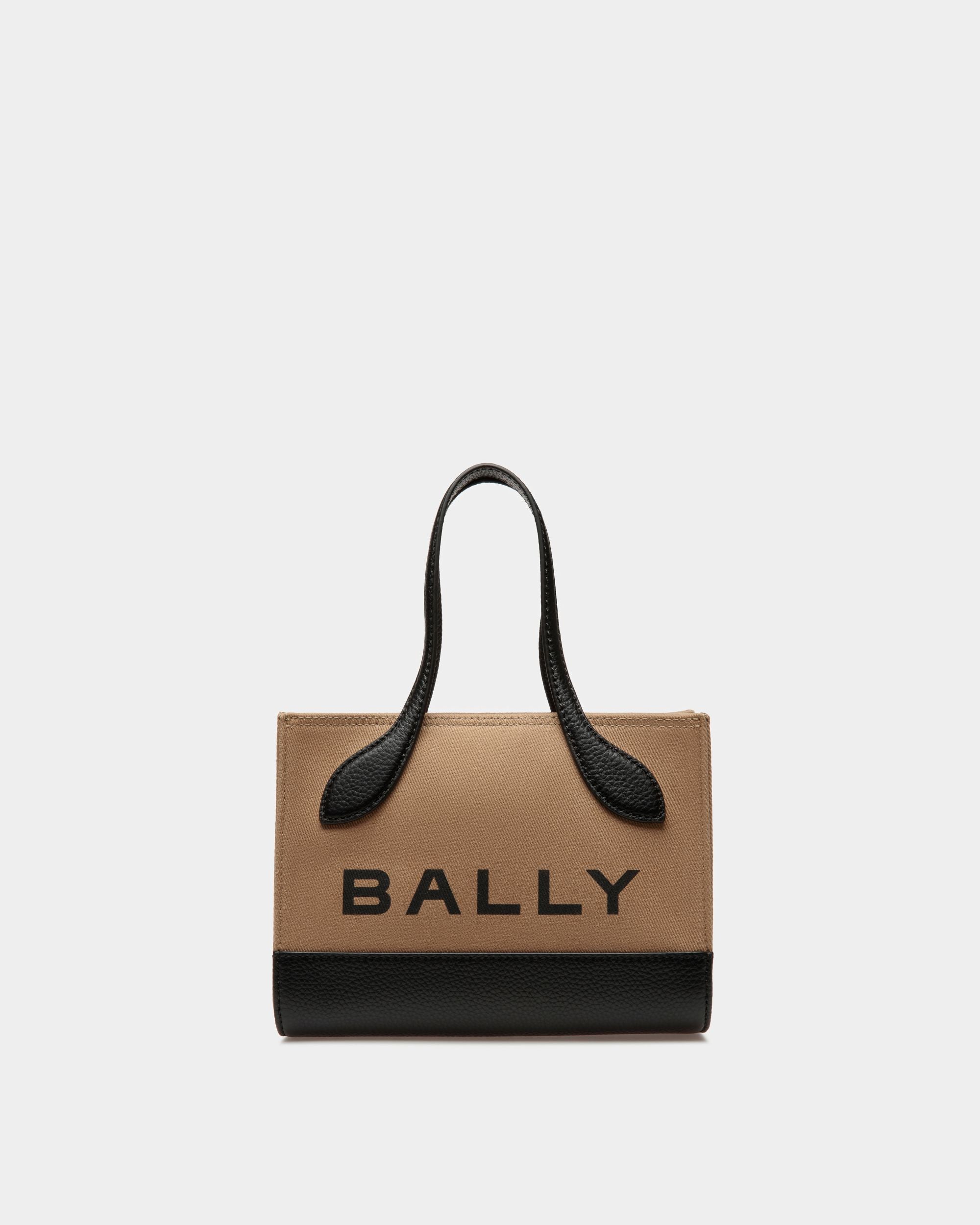 Bar Keep On Extra Small | Borsa mini donna | Tessuto color sabbia e nero | Bally | Still Life Fronte