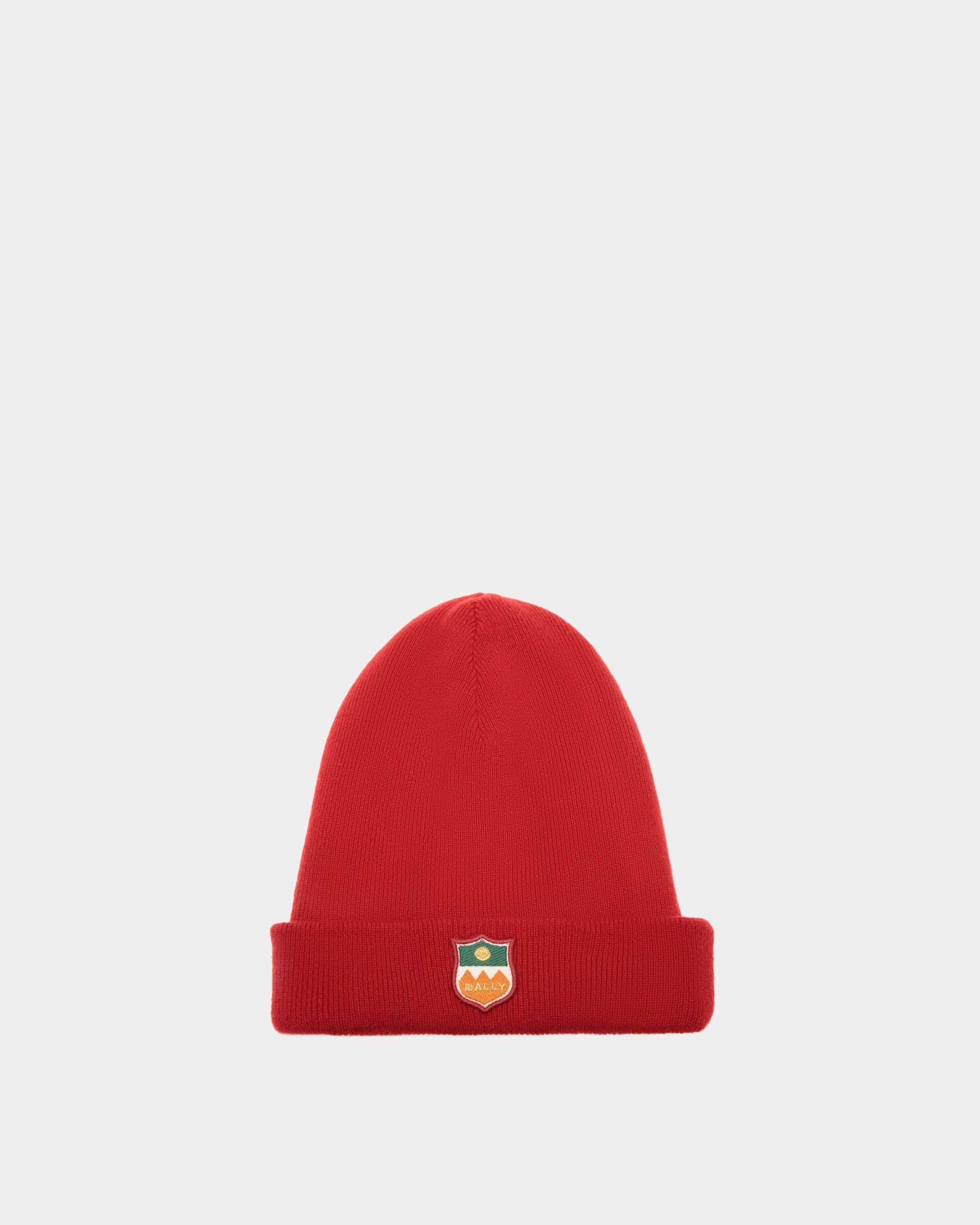 Women's Beanie in Red Cashmere | Bally | Still Life Front