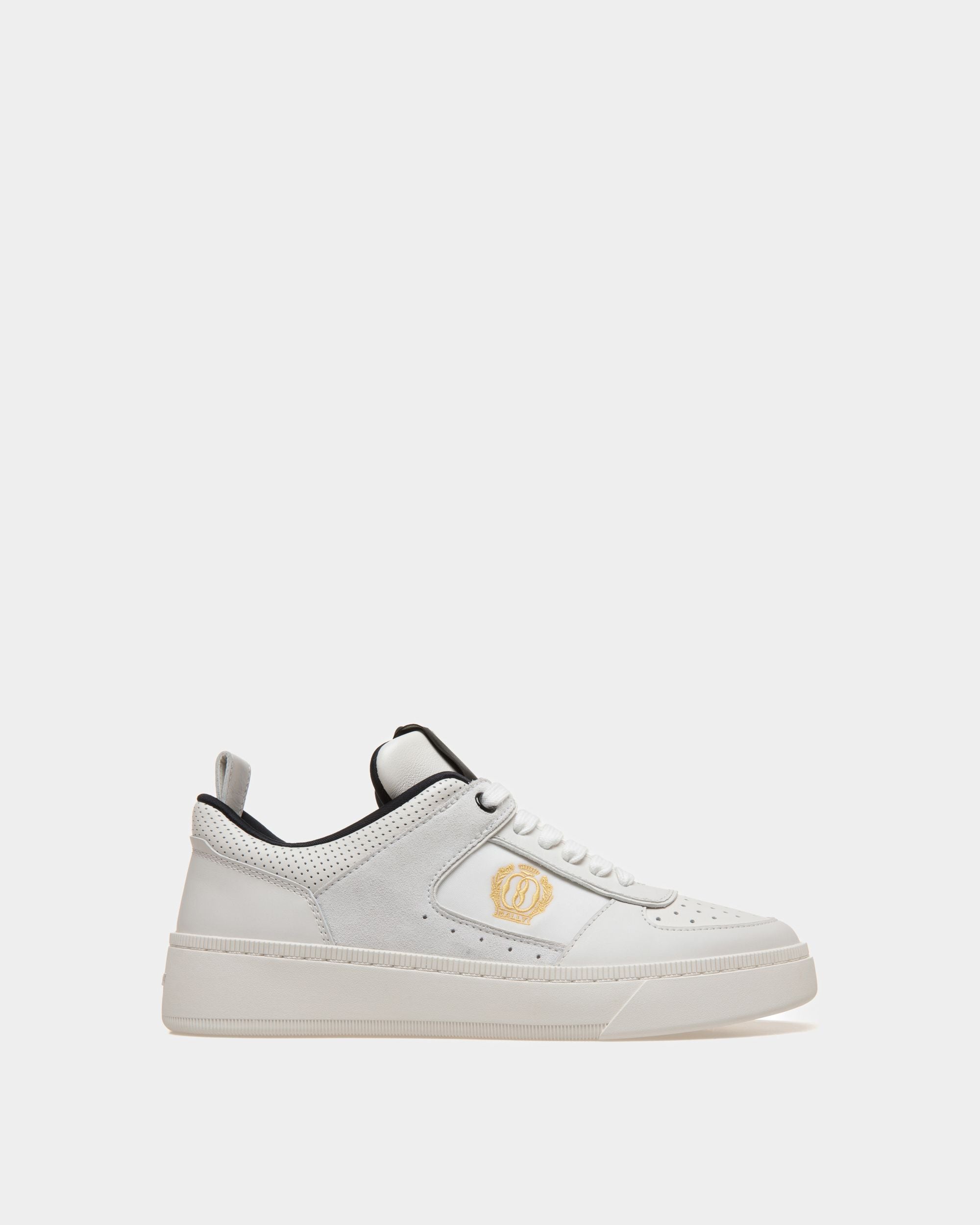 Raise | Women's Sneaker in White And Black Leather | Bally | Still Life Side