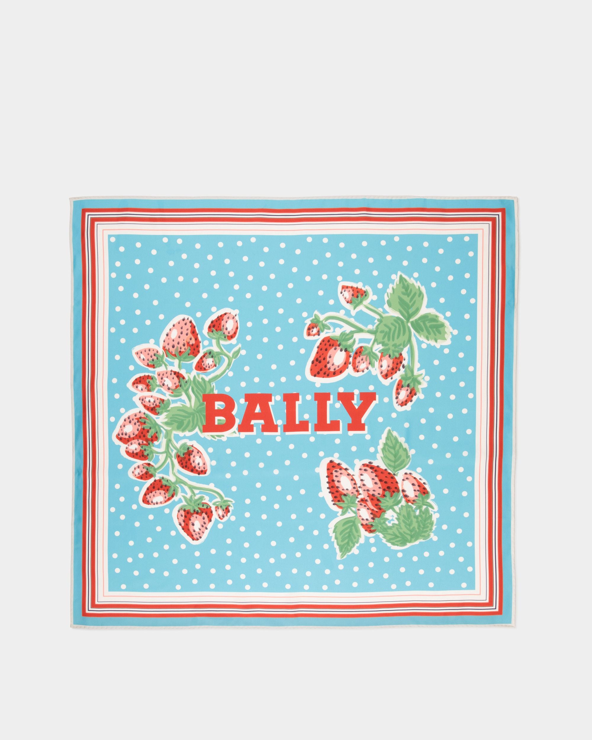 Foulard da donna in seta con stampa Strawberry | Bally | Still Life Da sopra