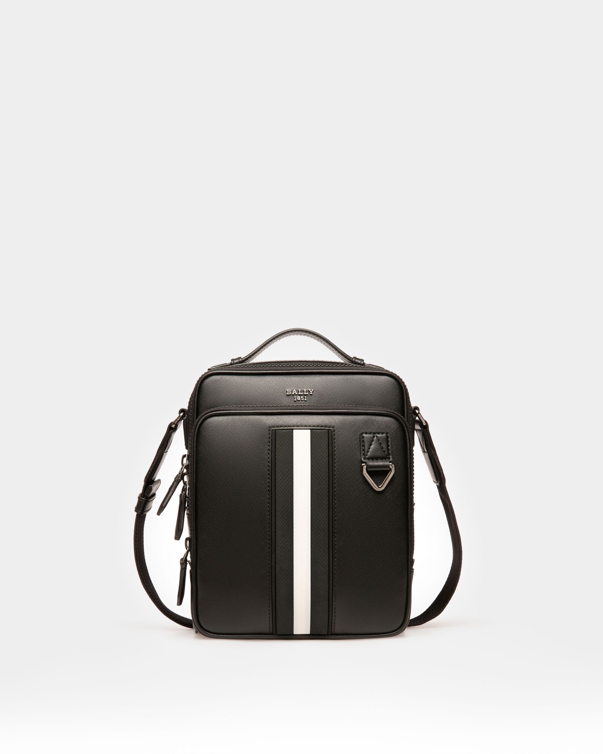 Men's Mackao Leather Crossbody Bag In Black | Bally | Still Life Front