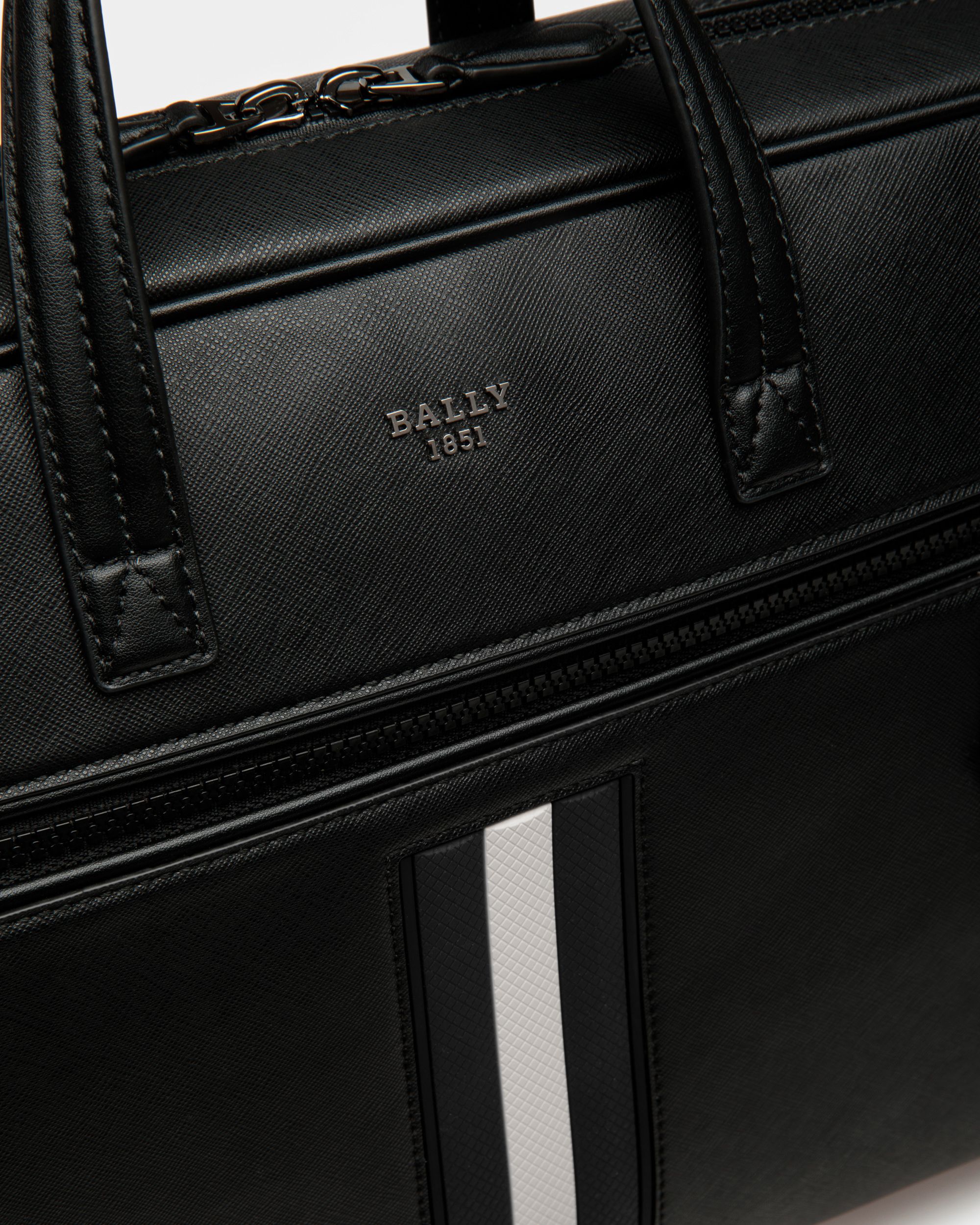 Mikes | Men's Business Bag | Black Leather | Bally | Still Life Detail