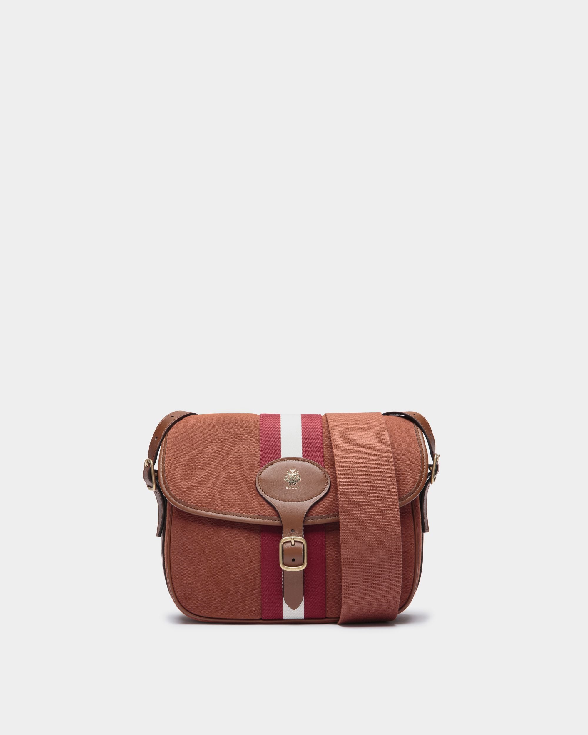 Men's Beckett Crossbody Bag in Red Cotton Canvas | Bally | Still Life Front