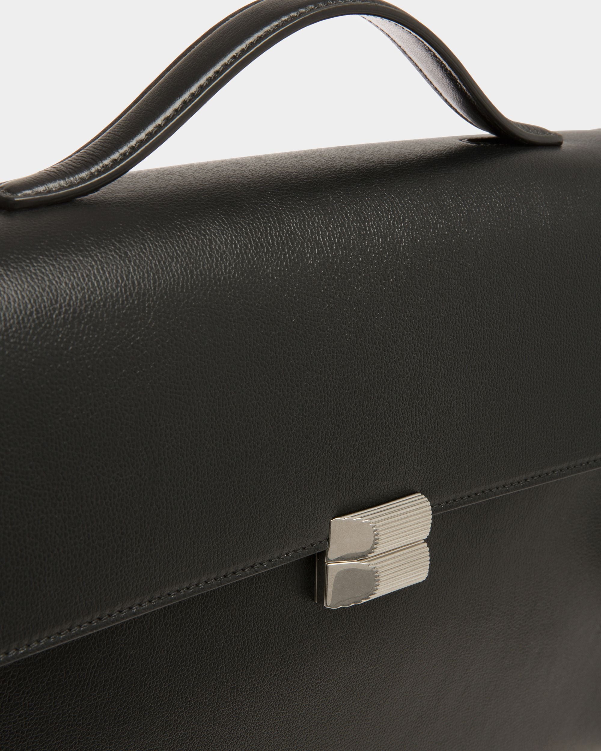 Packed | Men's Business Bag | Black Leather | Bally | Still Life Detail