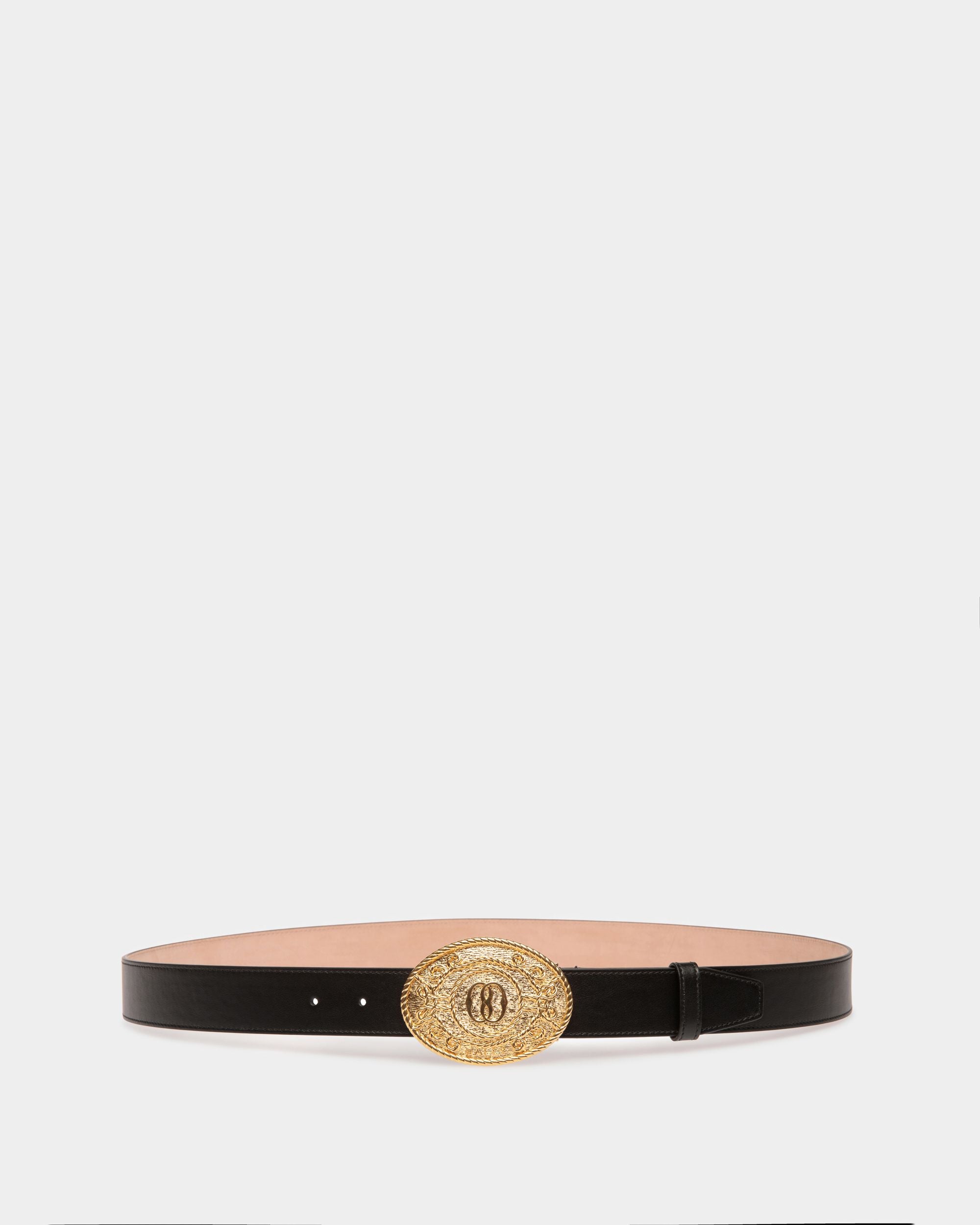 Errick 35mm | Men's Belt in Black Leather | Bally | Still Life Front