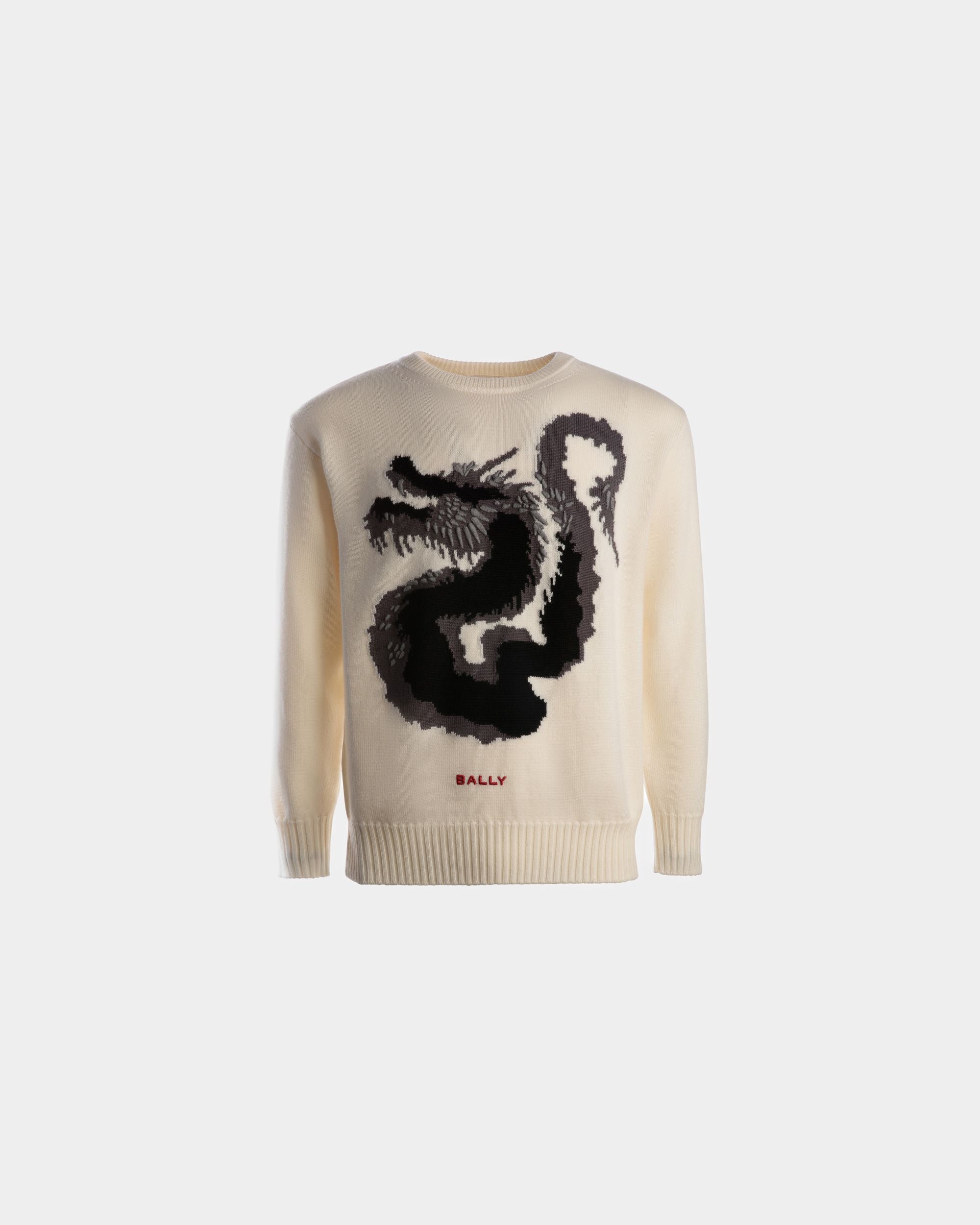 Men's Sweater in Beige Wool | Bally | Still Life Front