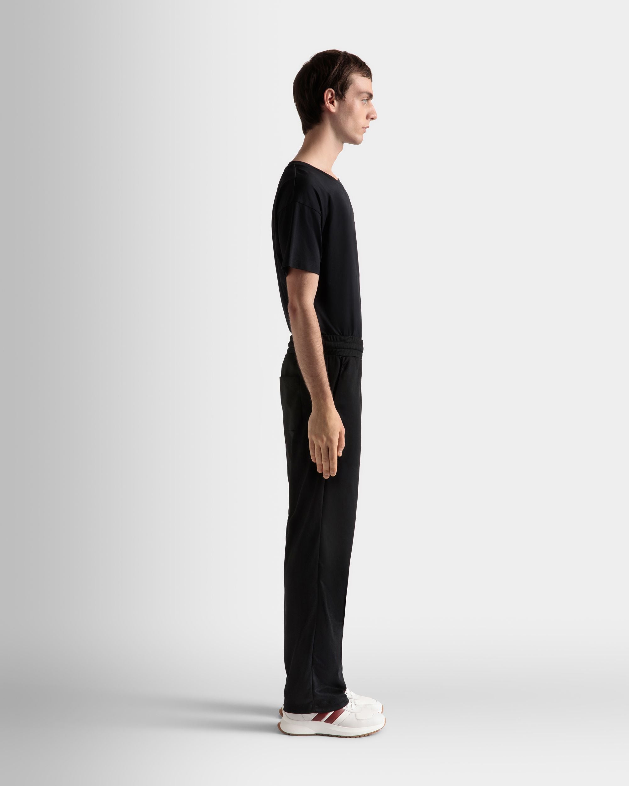 Men's Sweatpants in Black| Bally | On Model 3/4 Front