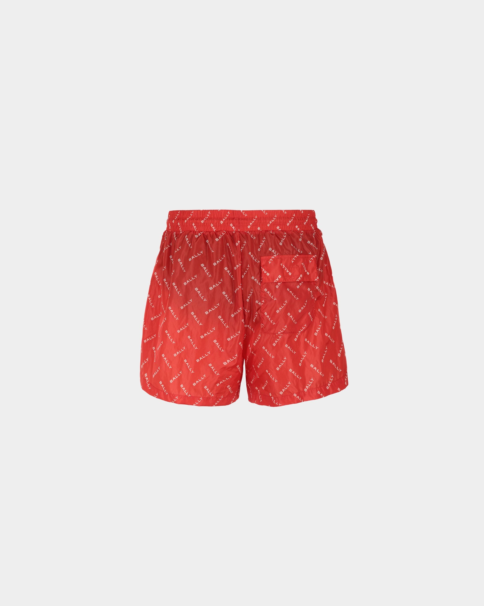 Men's Swim Trunks in Red Fabric| Bally | Still Life Back
