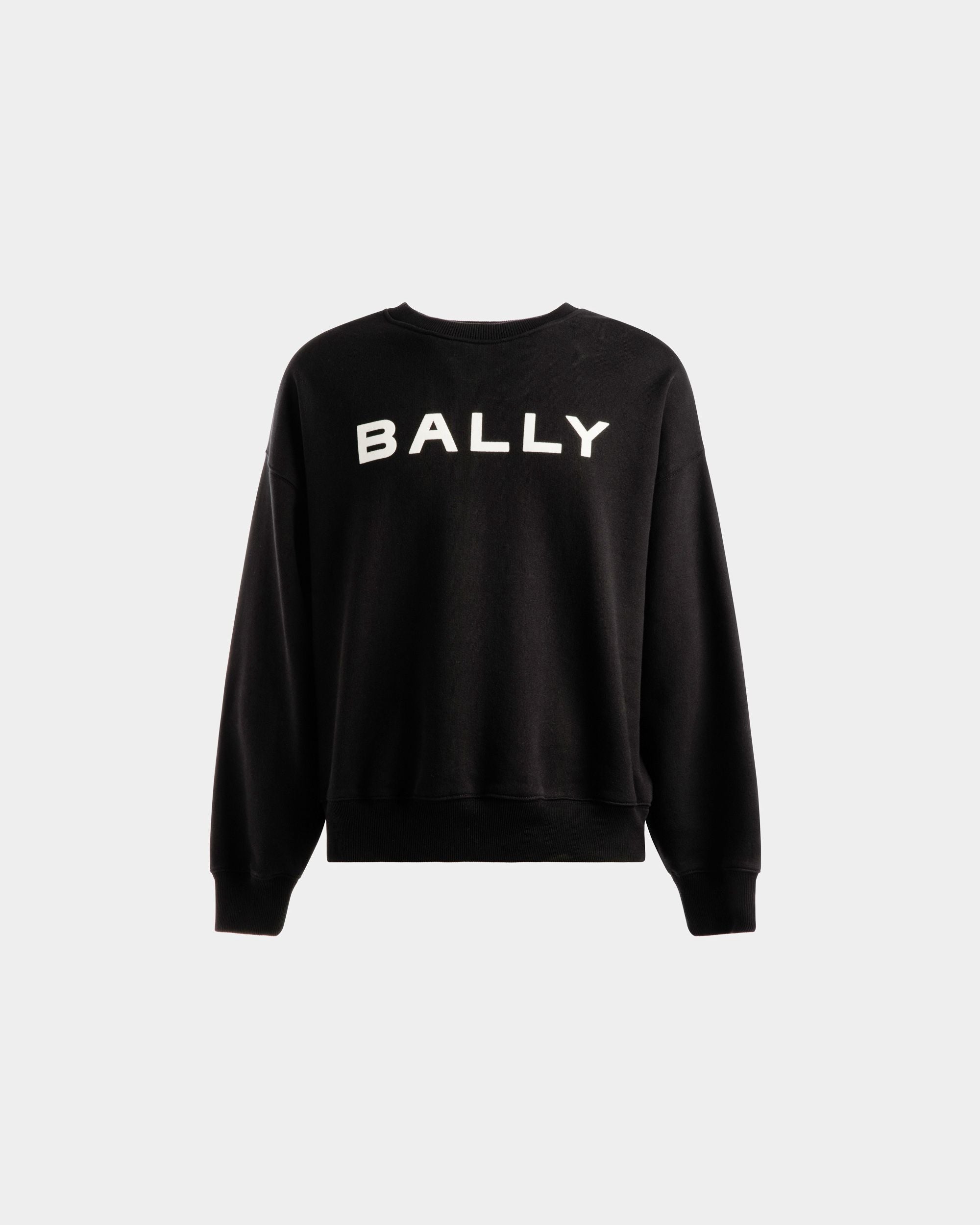 Logo Sweatshirt | Men's Sweatshirt | Black Cotton | Bally | Still Life Front