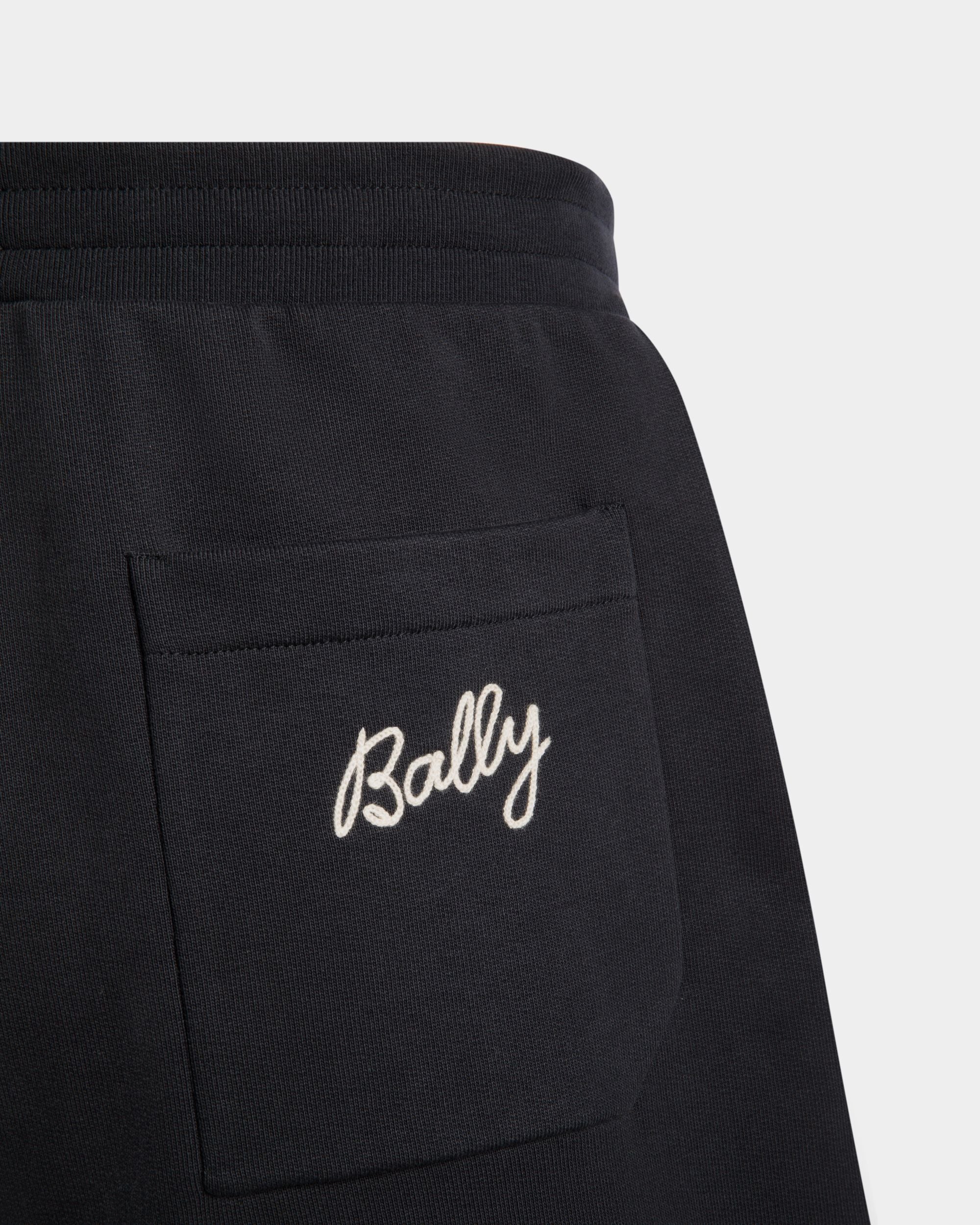Men's Sweat shorts in Navy Blue Cotton | Bally | On Model Detail