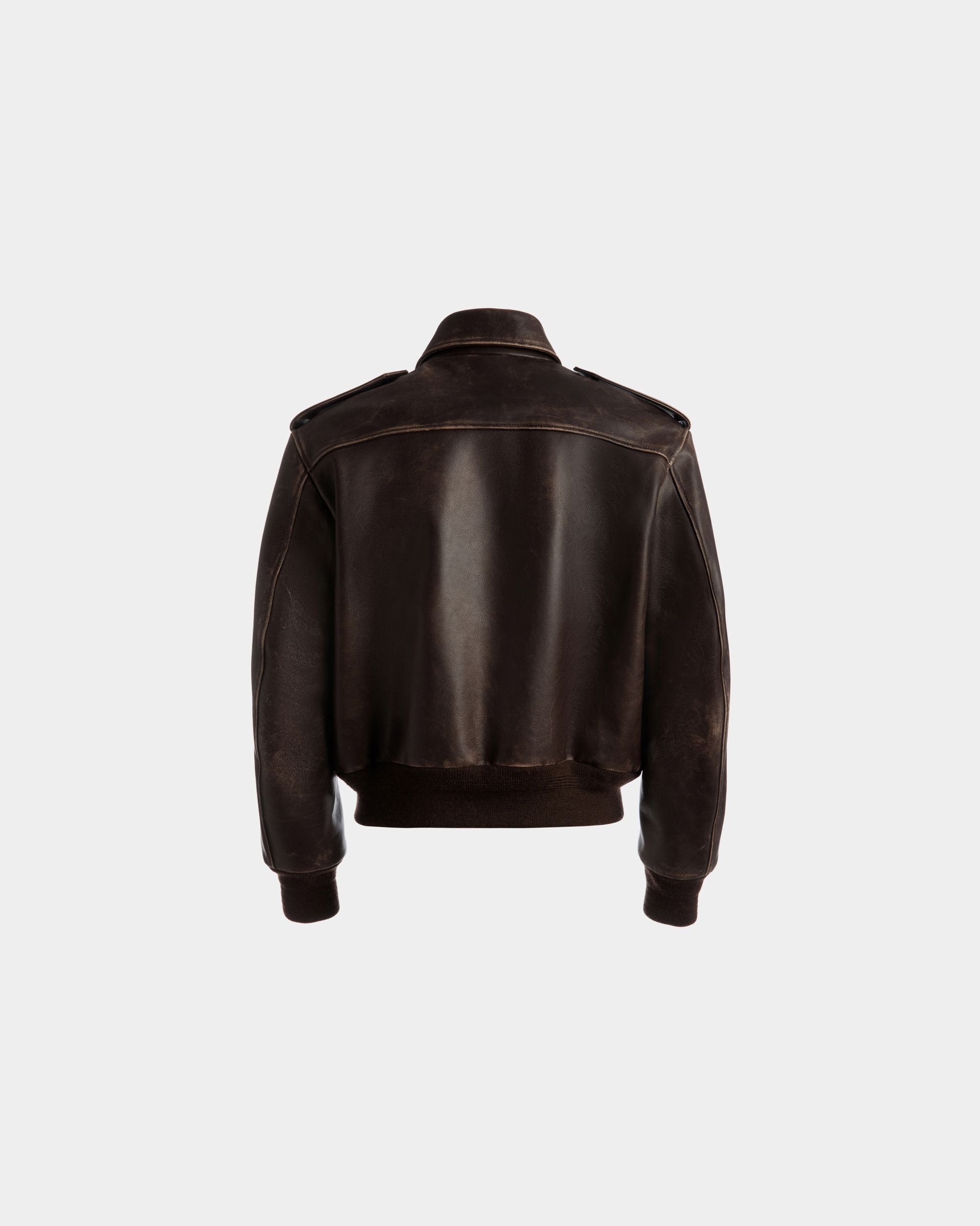 Bomber Jacket | Men's Jacket | Brown Leather | Bally | Still Life Back