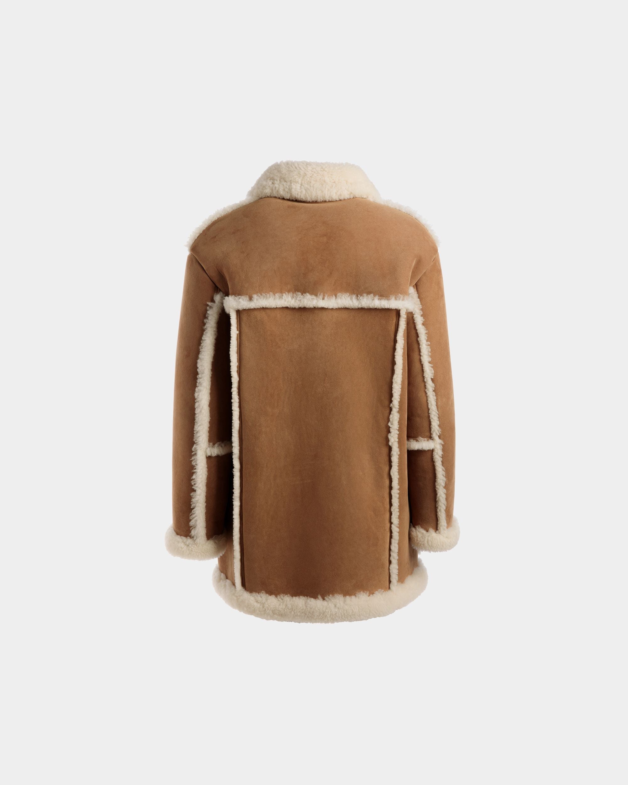 Aviator Coat | Men's Coat | Brown Leather and Merino | Bally | Still Life Back
