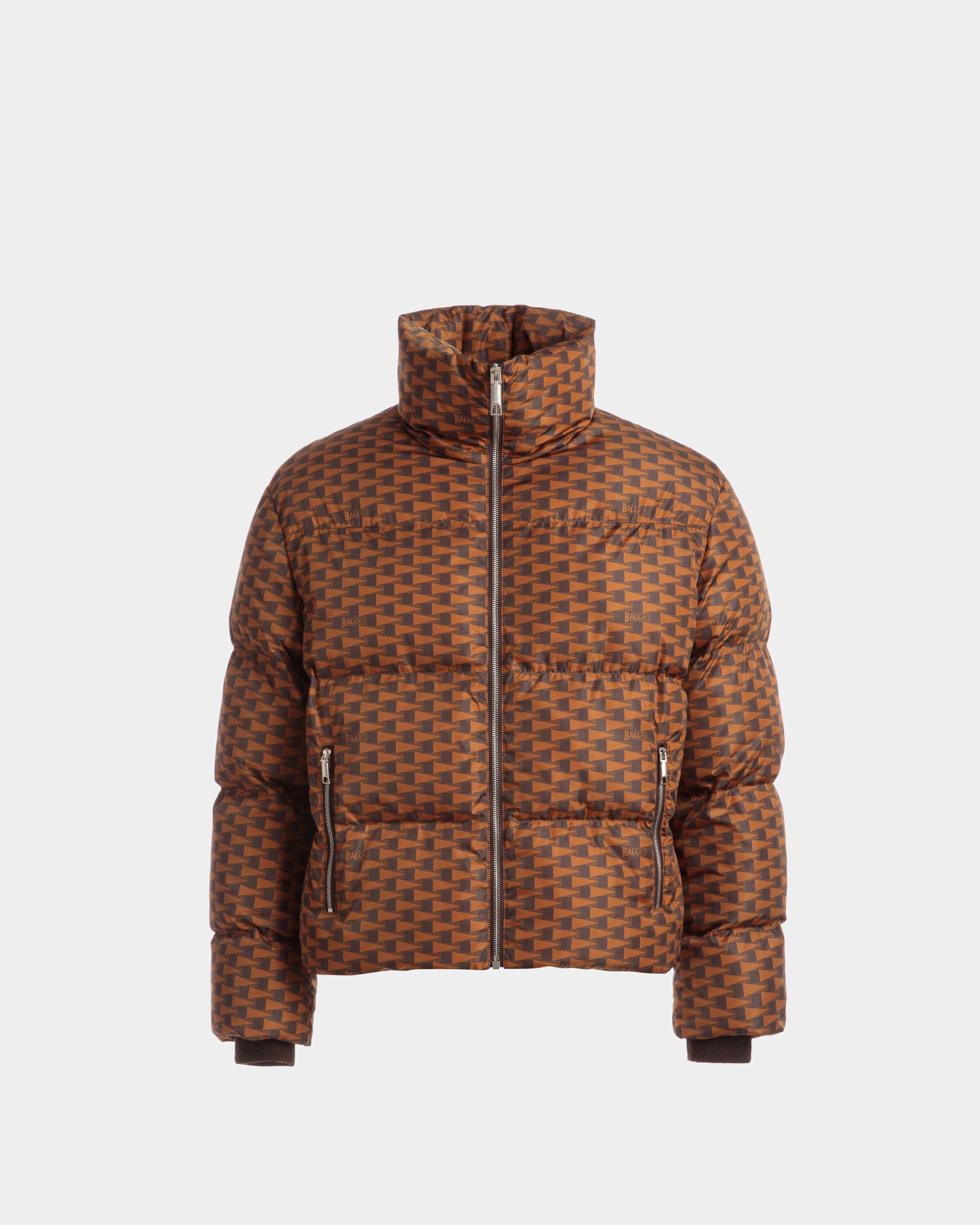 Puffer Jacket | Men's Outerwear | Brown Nylon | Bally | Still Life Front