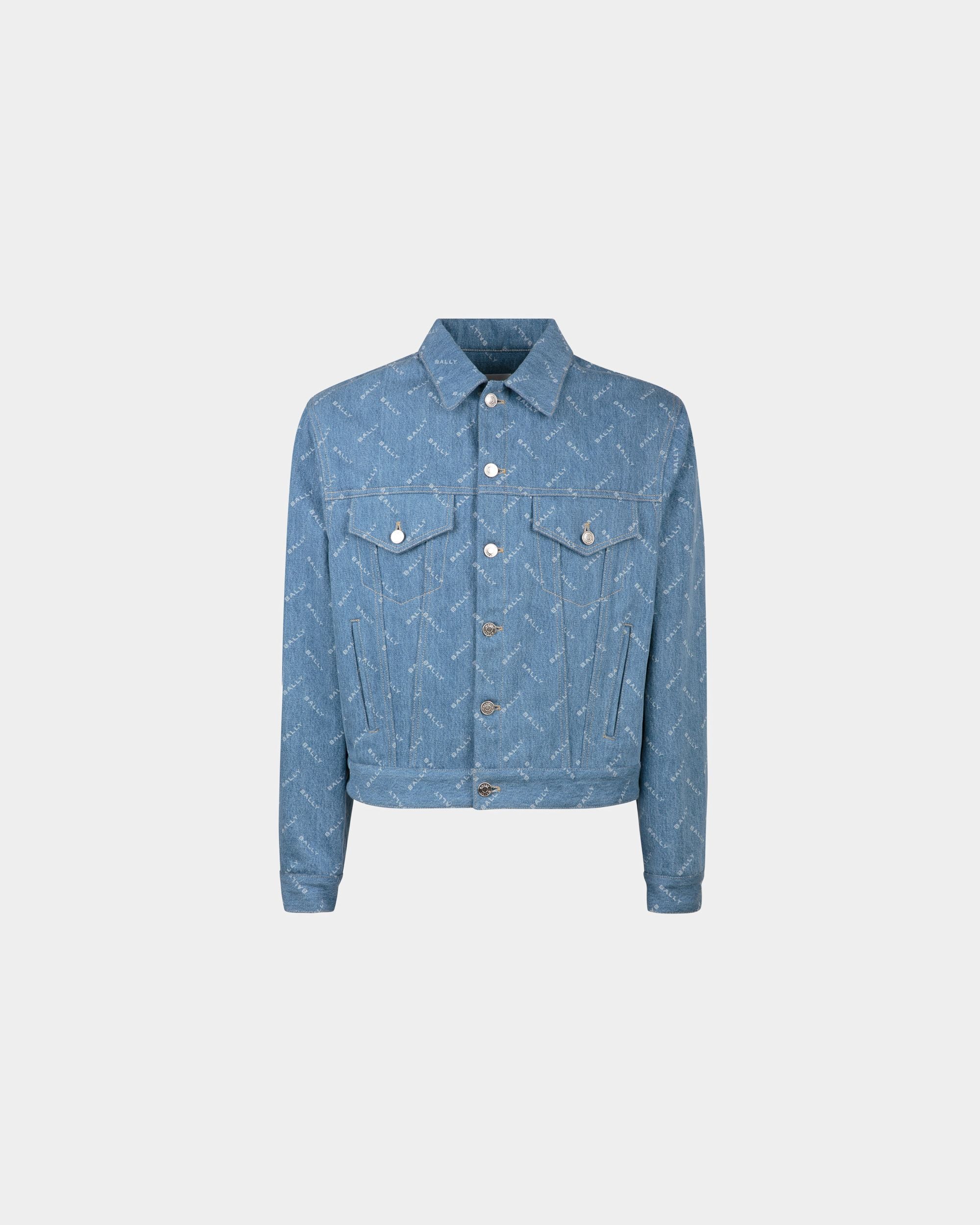 Men's Denim Jacket in Light Blue Cotton | Bally | Still Life Front