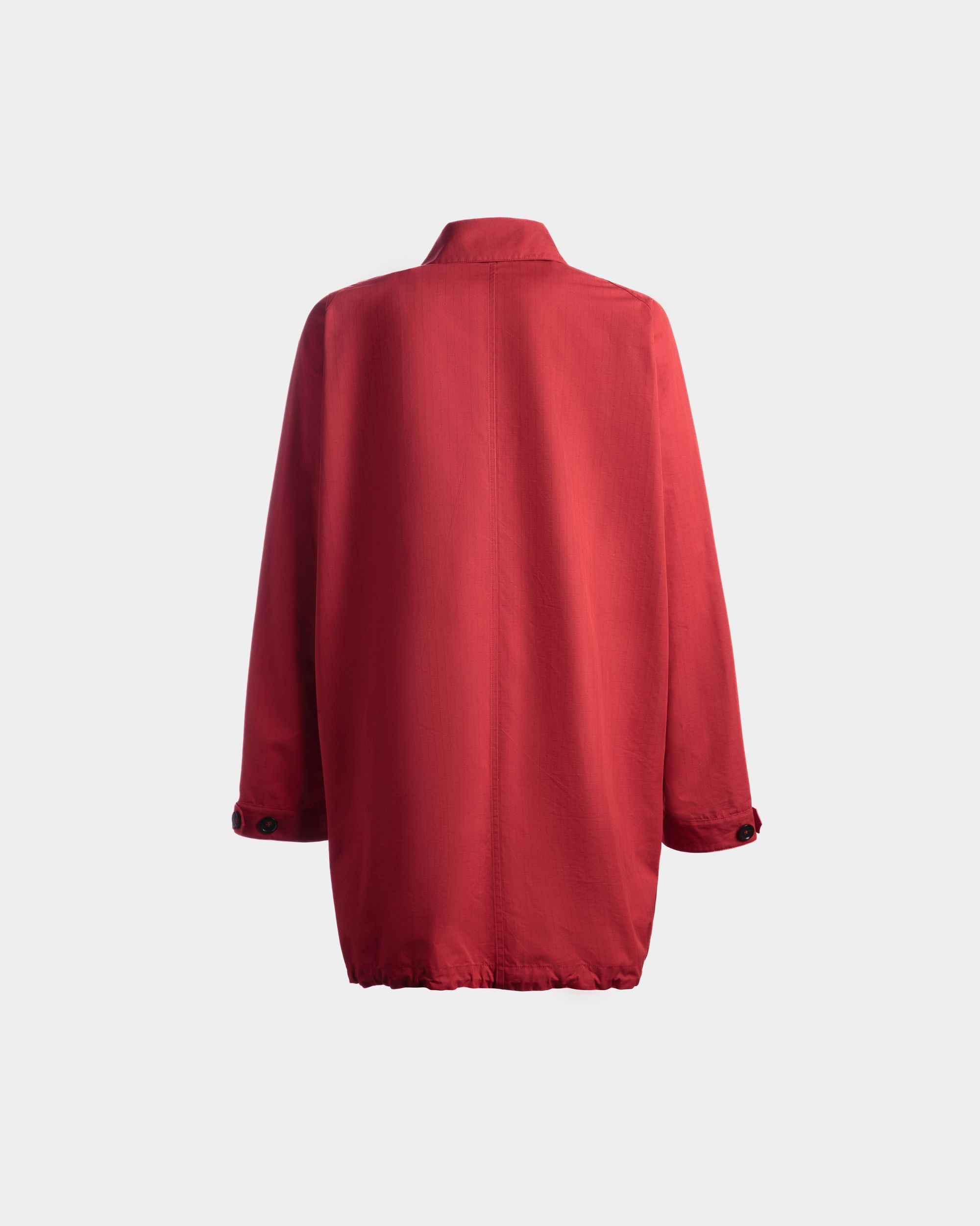 Men's Coat in Candy Red Nylon | Bally | Still Life Back