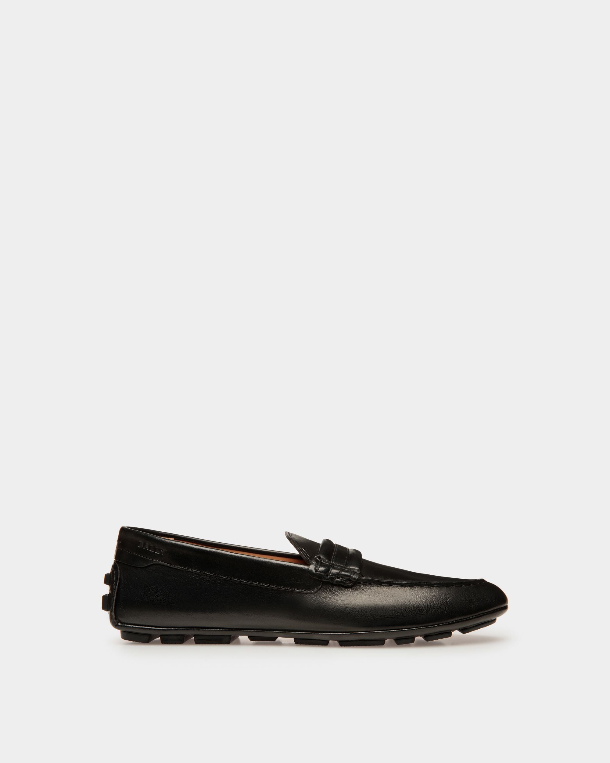 Men's Kerbs Driver in Black Leather | Bally | Still Life Side